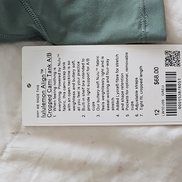 Lululemon Align Green Cropped Cami Tank - Picture 3 of 4